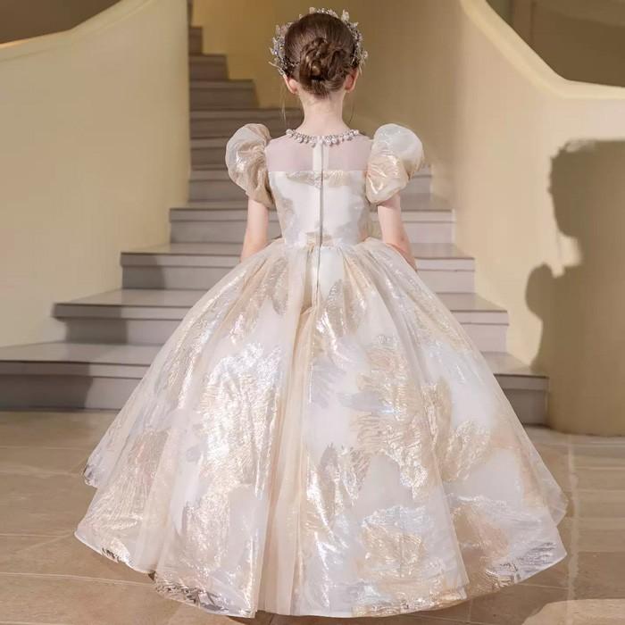 お姫様ドレス 女の子用 ロングドレス ピアノ発表会 演奏会 結婚式 フォーマル プリンセスドレス フラワーガール 撮影 誕生日 ハロウィン クリスマス 110〜160cmの画像