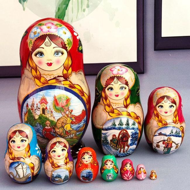 マトリョーシカ ロシア 人形 民芸品 土産物 手作り人形 手描き