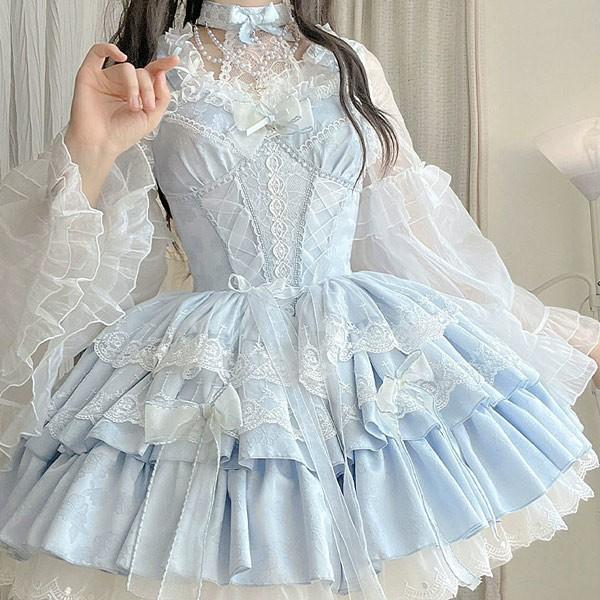 ロリータ ワンピース ノースリーブ レディース ゴスロリ ロリータ