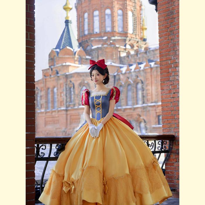 コスプレ衣装 ディズニー 白雪姫 ドレス 成人式 結婚式、仮装