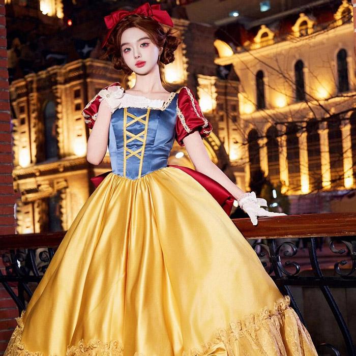 コスプレ衣装 ディズニー 白雪姫 ドレス 成人式 結婚式、仮装
