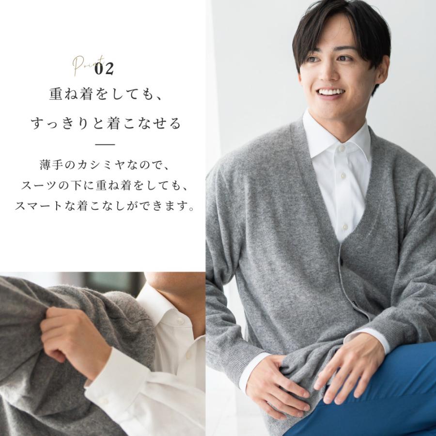 arcadiarca カーディガン メンズ カシミヤ100％ Vネック M L LL