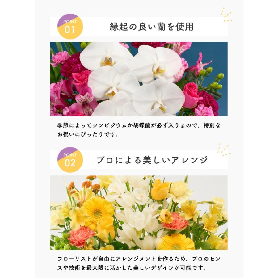フラワーアレンジメント 生花 胡蝶蘭 シンビジウム プレゼント プロ技光る 季節感あふれるフラワーギフトL 誕生日 花 ギフト 女性 お祝い おまかせ_12