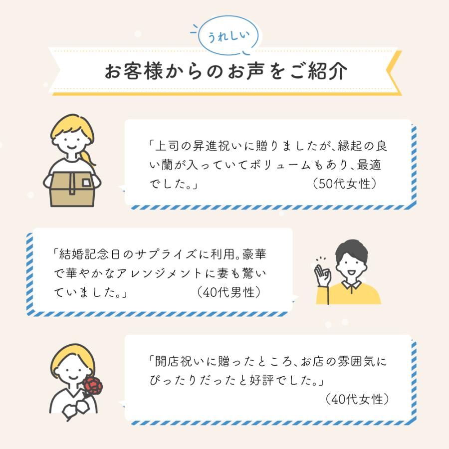 フラワーアレンジメント 生花 胡蝶蘭 シンビジウム プレゼント プロ技光る 季節感あふれるフラワーギフトL 誕生日 花 ギフト 女性 お祝い おまかせ_6