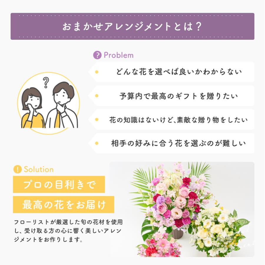 フラワーアレンジメント 生花 胡蝶蘭 シンビジウム プレゼント プロ技光る 季節感あふれるフラワーギフトL 誕生日 花 ギフト 女性 お祝い おまかせ_9