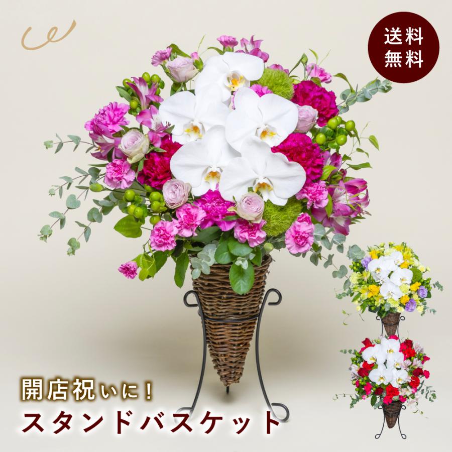 開店祝い用 スタンドバスケットアレンジメント 法人ギフト 生花 花