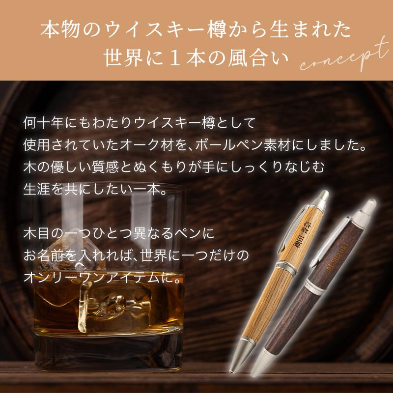 えるページ♪　名入れ　ピュアモルト2セット　木製ボールペン1セット ボールペン 名入れ ピュアモルトボールペン ウイスキー樽 木製 即日