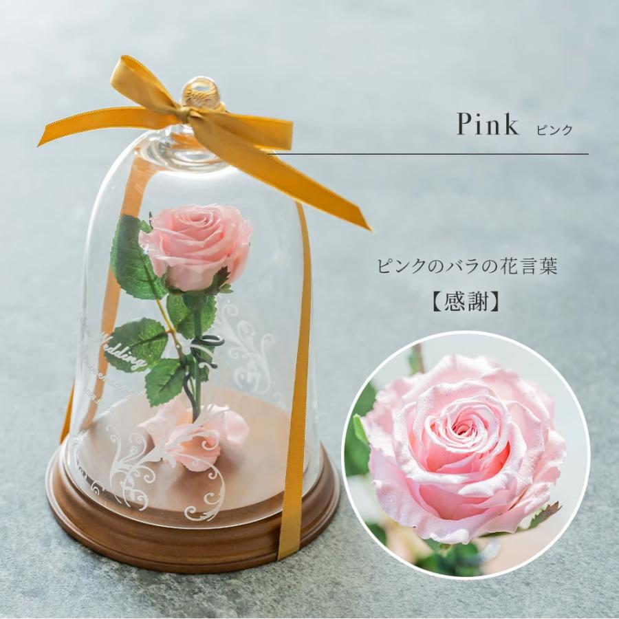 プリザードフラワー 名入れ 花 ギフト 美女と野獣 1本バラ フラワー