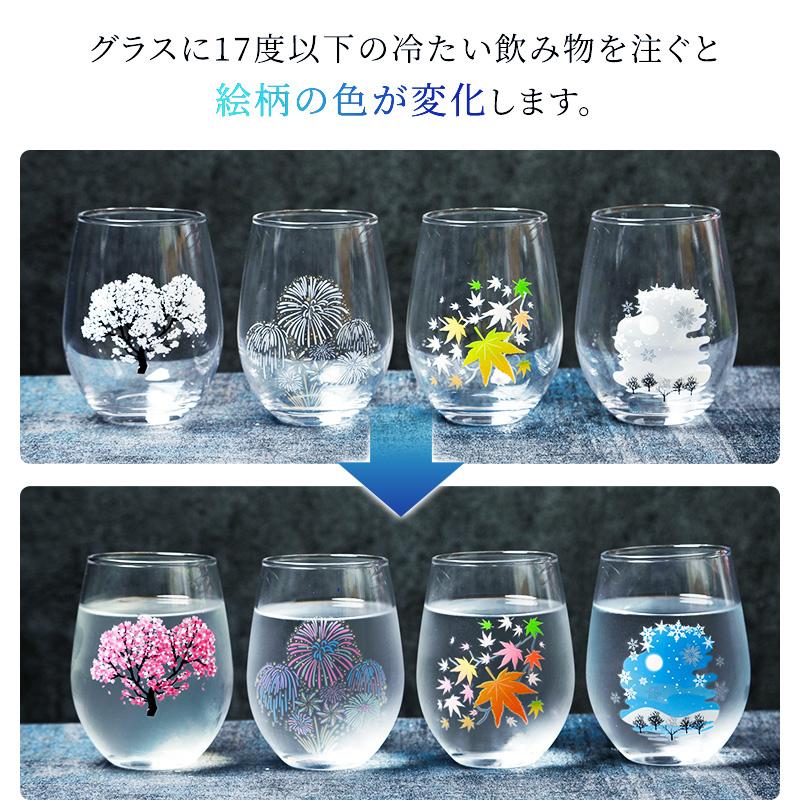 丸モ高木陶器 フリーグラスセット 冷感 日本四季 フリーグラス 4個