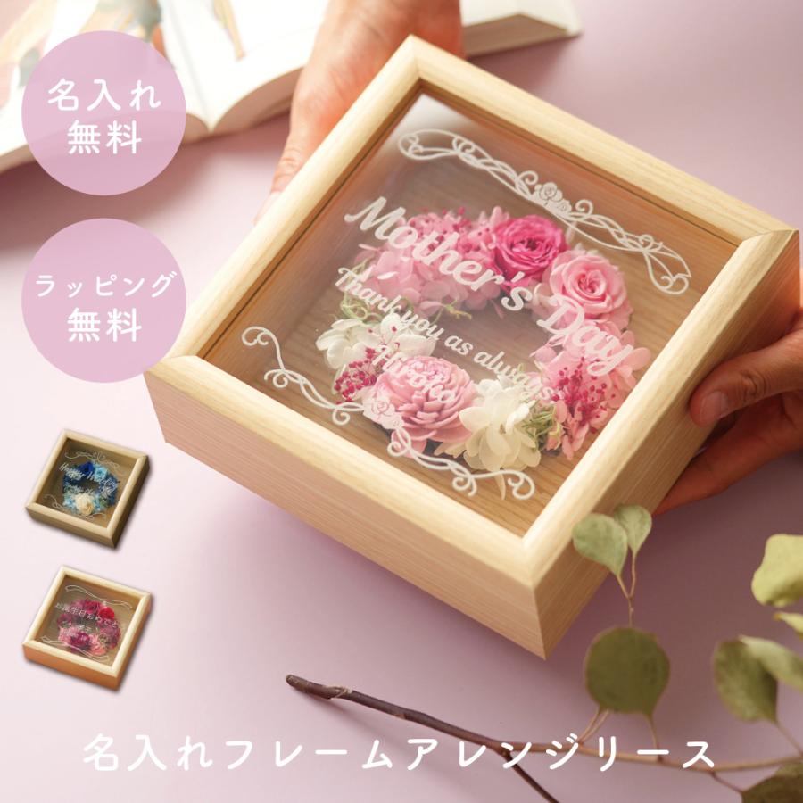 プリザーブドフラワー ギフト リース 名入れ フレームアレンジ 花