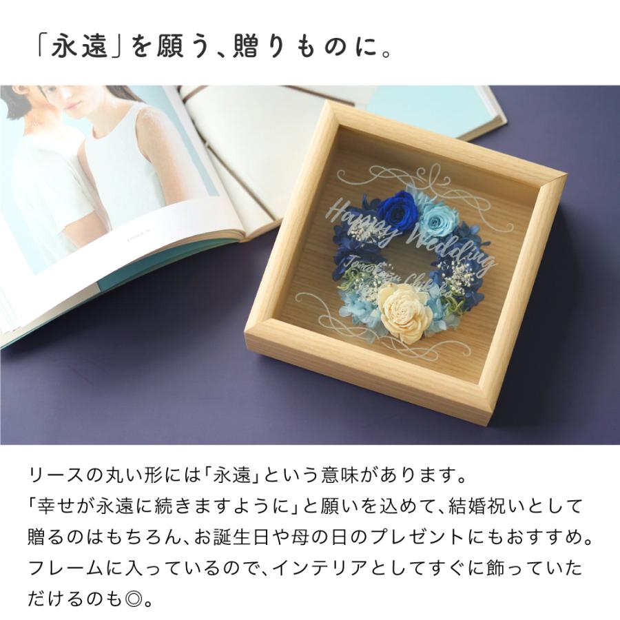 プリザーブドフラワー ギフト リース 名入れ フレームアレンジ 花