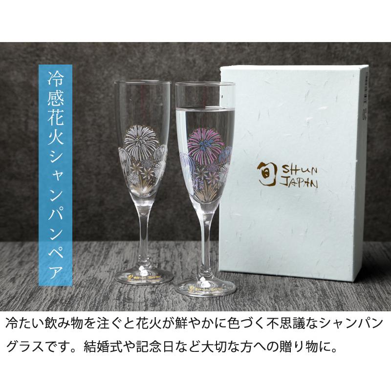 丸モ高木陶器 冷感花火 ペア シャンパングラス セット ペアグラス ペア