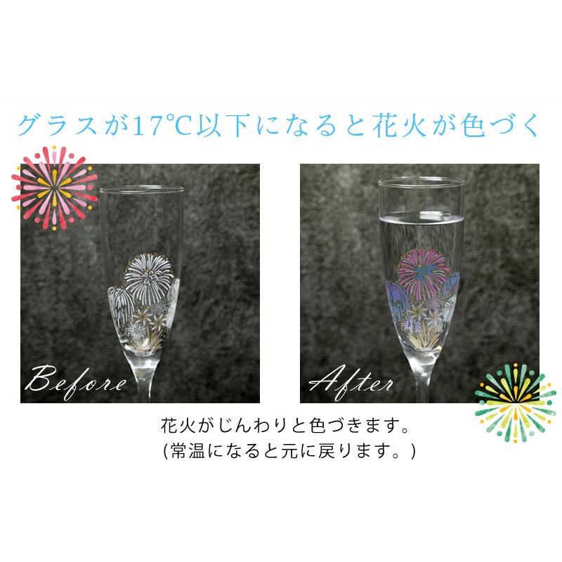 丸モ高木陶器 冷感花火 ペア シャンパングラス セット ペアグラス ペア
