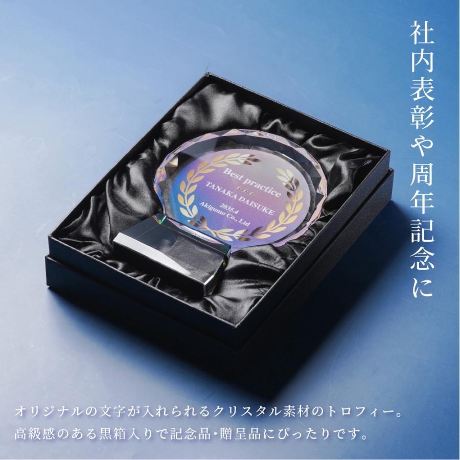 表彰用品、各種行事 トロフィー大 Lサイズ 丸型 社内表彰 周年記念用 CR-13A クリスタル 名