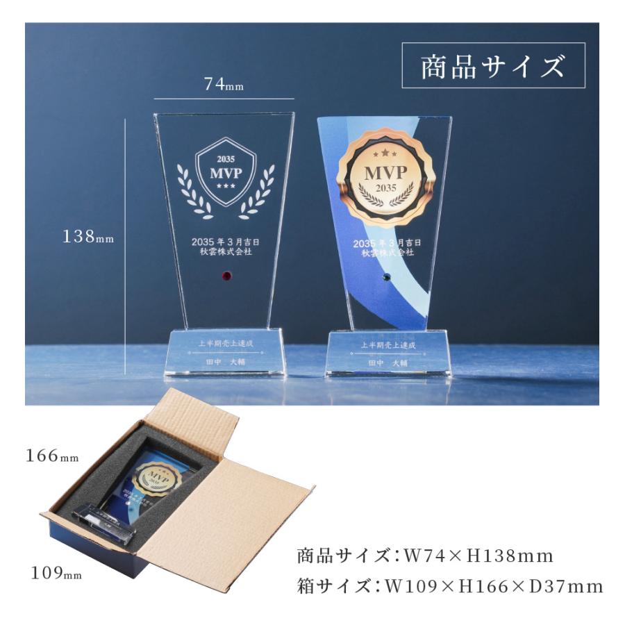 トロフィー大 Lサイズ 盾形 社内表彰 周年記念用 PS-5A クリスタル