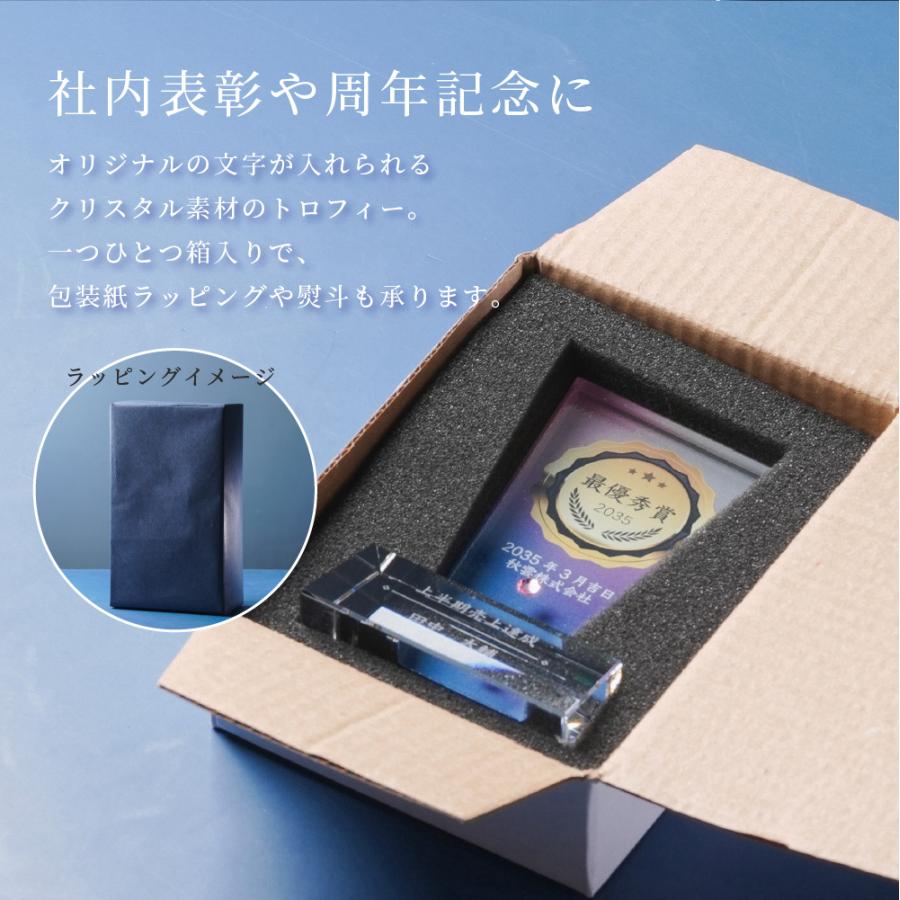 トロフィー小 Sサイズ 盾形 社内表彰・周年記念用 PS-5C クリスタル 名