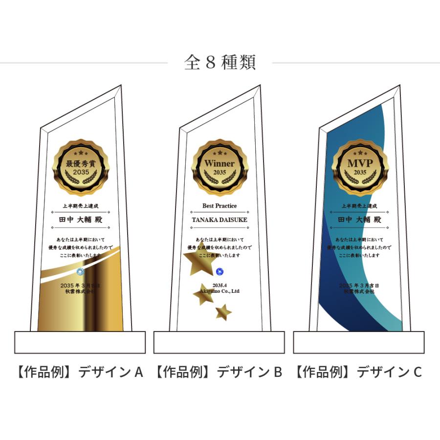 トロフィー小 台形 社内表彰・周年記念用 Sサイズ WCR-37C クリスタル トロフィー 名入れ 記念トロフィー イベント 行事 表彰 会社 企業 法人 贈呈 記念品 高級の画像
