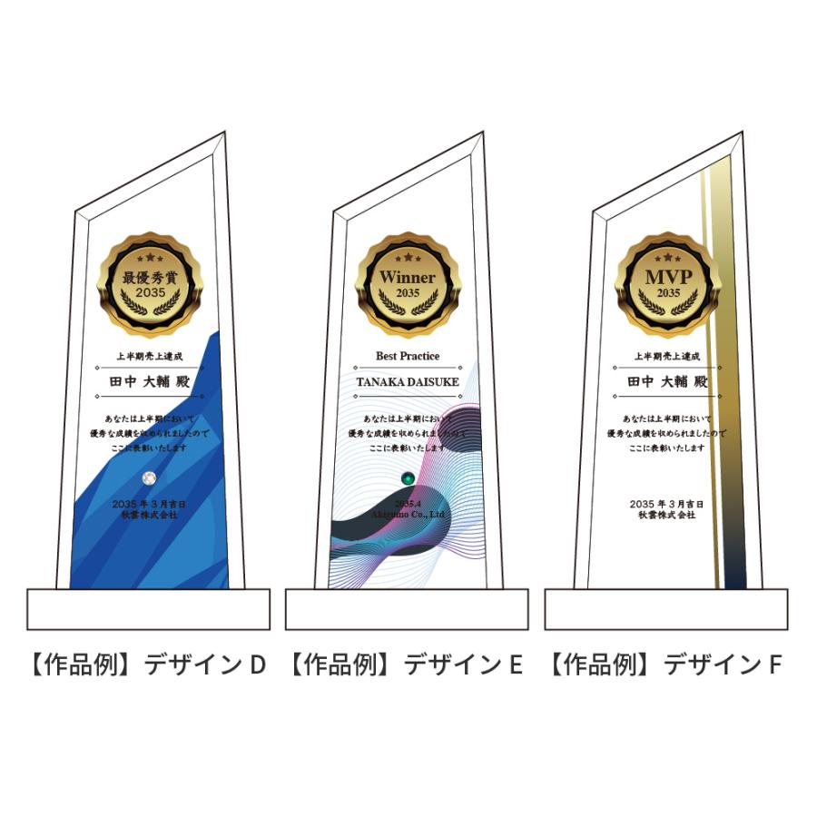 トロフィー小 台形 社内表彰・周年記念用 Sサイズ WCR-37C クリスタル トロフィー 名入れ 記念トロフィー イベント 行事 表彰 会社 企業 法人 贈呈 記念品 高級の画像