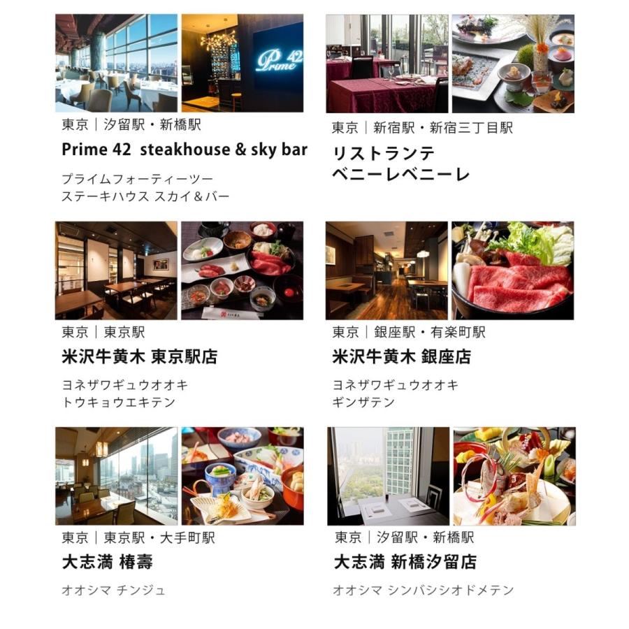 カタログギフト お中元 ギフトチケット ペアチケット 東京 食事 食事券