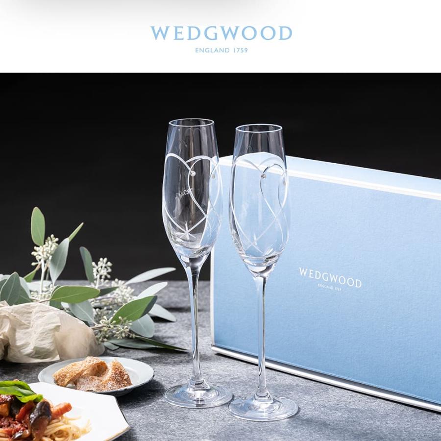 名入れ WEDGWOOD ウェッジウッド プロミシス トゥー ハーツ シャンパン ペア 結婚祝い ウェッジウッド グラス シャンパングラス 食器 ギフトセット｜shoppress｜02