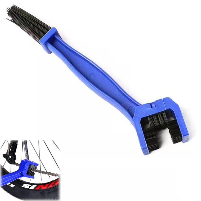 Mecyhomu三面チェーンクリーニングブラシオートバイチェーンブラシマウンテンバイククランクセットクリーニングブラシサイクリングチェーンウ