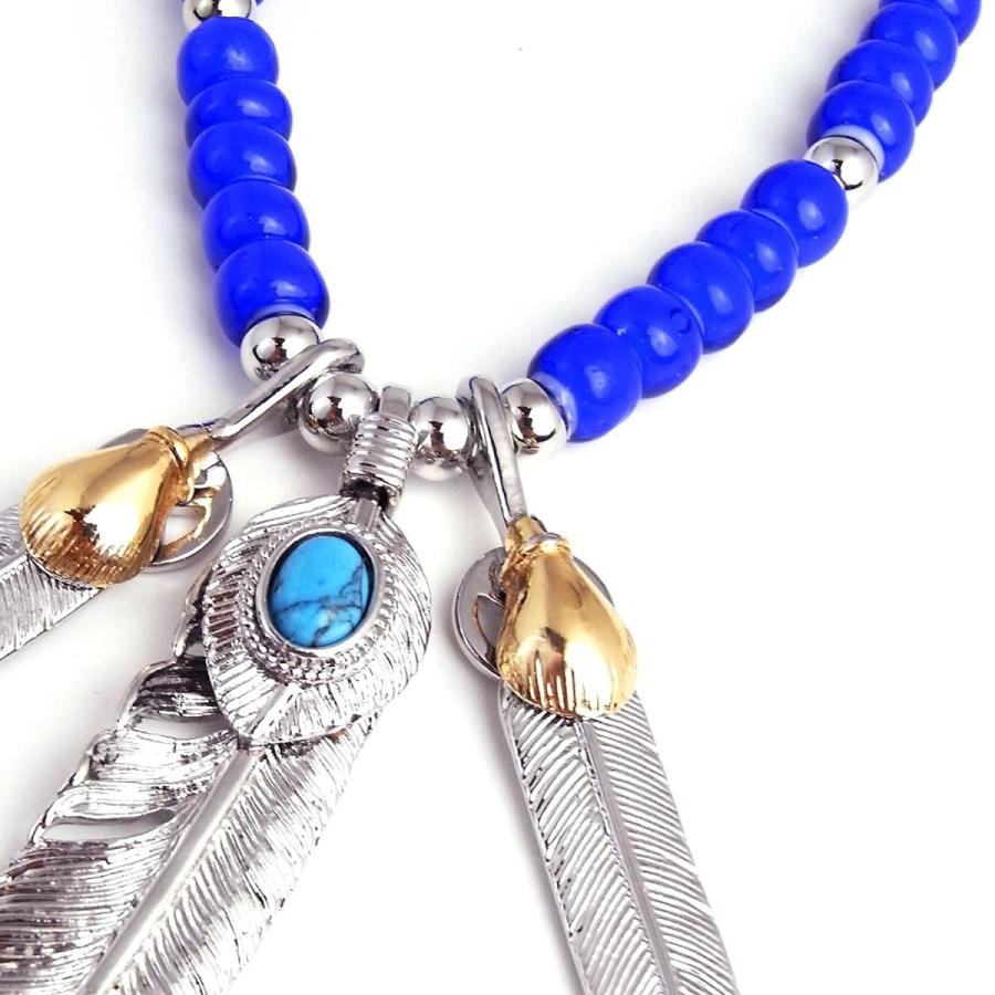 格安 3枚 フェザー ビーズ ネックレス ターコイズ 青 革紐 メンズ ブランド ゴローズ系 Sbg 152 ショップ リバイタル 通販 Yahoo ショッピング 高級感 Www Artech Mi It