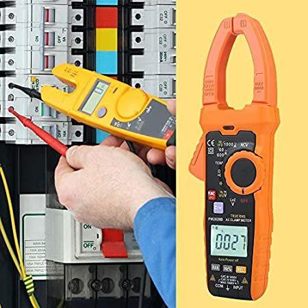 Digital Clamp Multimeter, 6000 Counts Handheld Clamp Voltmeter Tester with 電圧計