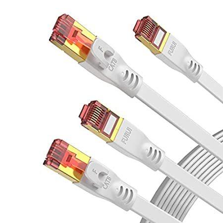 15ft 2Pack Cat8 Flat Ethernet 28AWG Cable FURUI 【80%OFF!】 Indoor 品数豊富 amp;