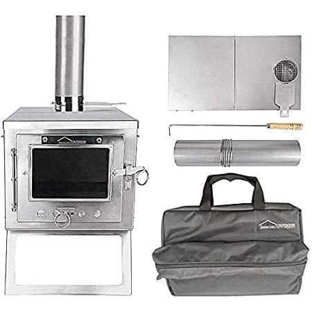 売り激安 D R 秋冬キャンプ用 チタン薪ストーブ 2 2m煙突付き 1 6kg超軽量 折りたたみ ソロ テント用 焚き火台 かまど １台多役 q 料理 薪 格安特販 Www Superavila Com