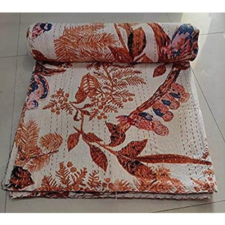 人気のファッションブランド！ Hippie Owl Printed Cotton Blanket Indian Throw Blanket Handmade Indian Quil カバー、シーツセット