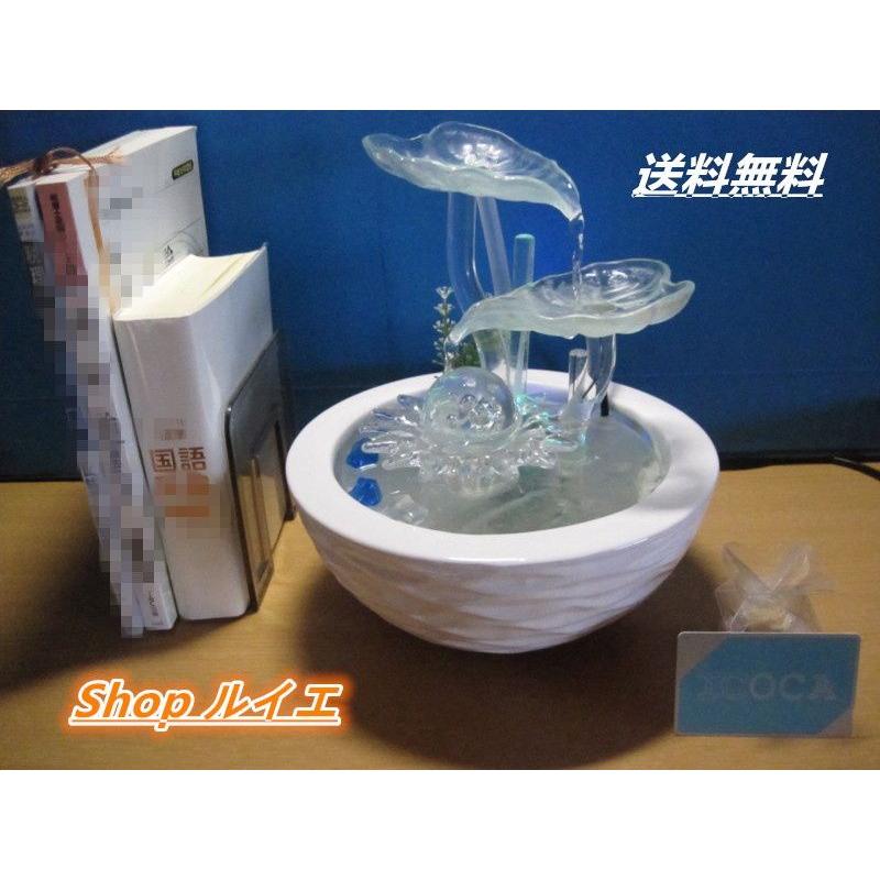 訳あり】送料無料☆回転する球ガラス 陶器製☆循環式ミニ噴水洋風 雑貨 