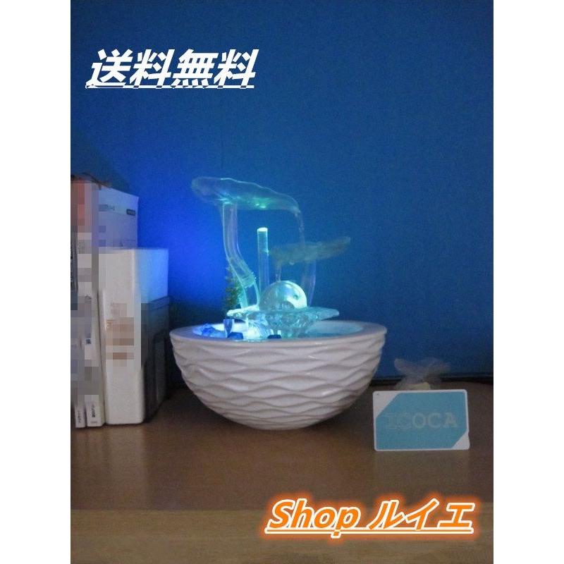 水の循環するオブジェ 水によって球が回転します。