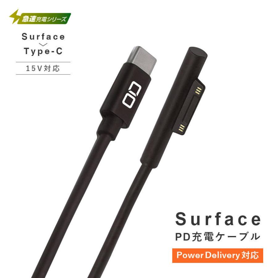 surfaceコネクタ USB-C PowerDelivery対応 PD 急速充電 PC充電ケーブル 軽量 持ち運び簡単 マグネット