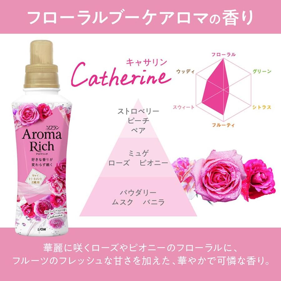 ソフランアロマリッチ 【大容量】 ソフラン アロマリッチ キャサリン (フローラルブーケアロマの香り) 柔軟剤 詰め替え メガジャンボ 2000ml×4個セット |  | 04
