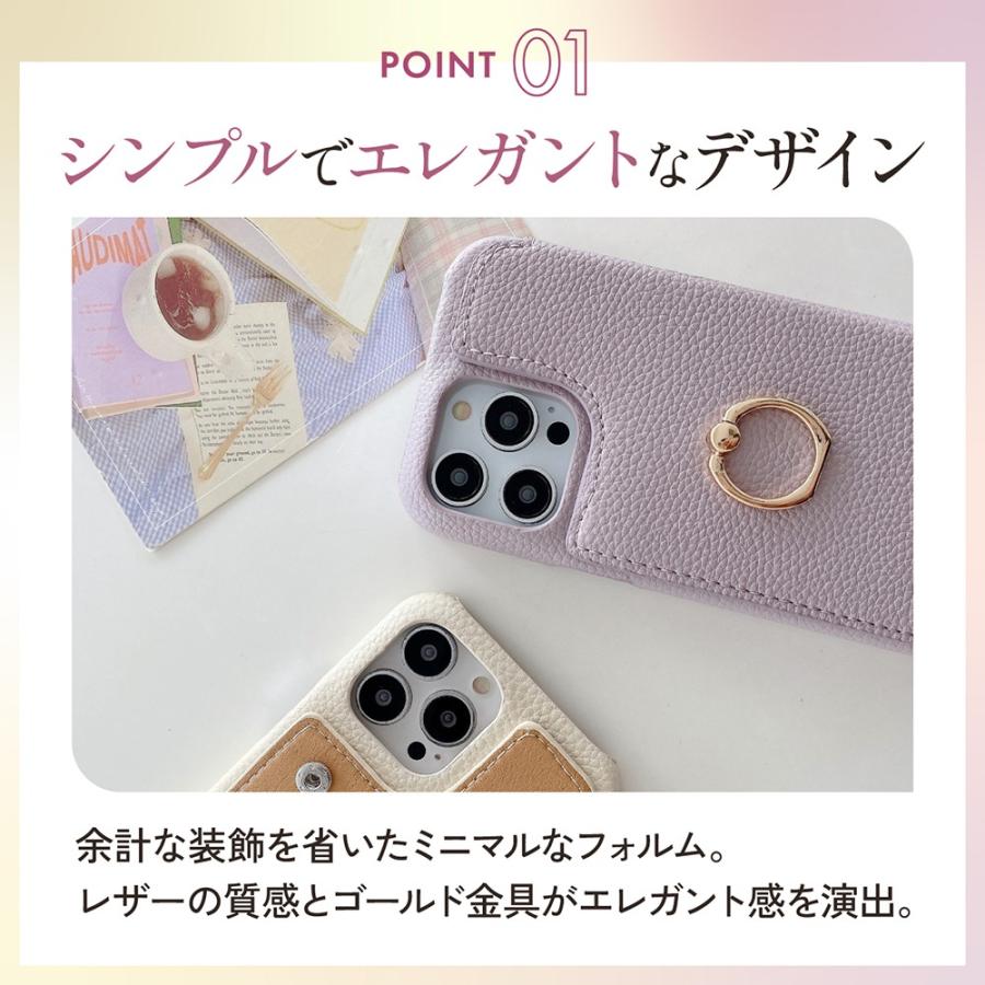 iphone16ケース カード収納 背面 iphone16pro ミラー付き