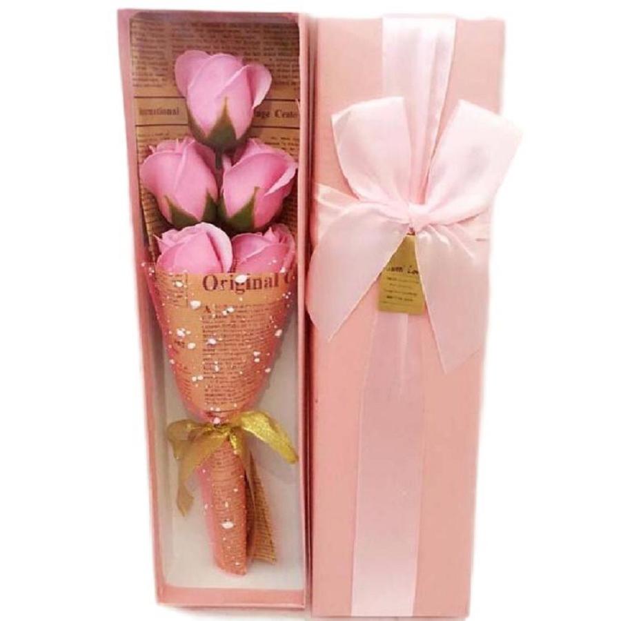 ソープフラワー 石鹸で出来たバラの花束 5本 ブーケ ギフト メッセージ