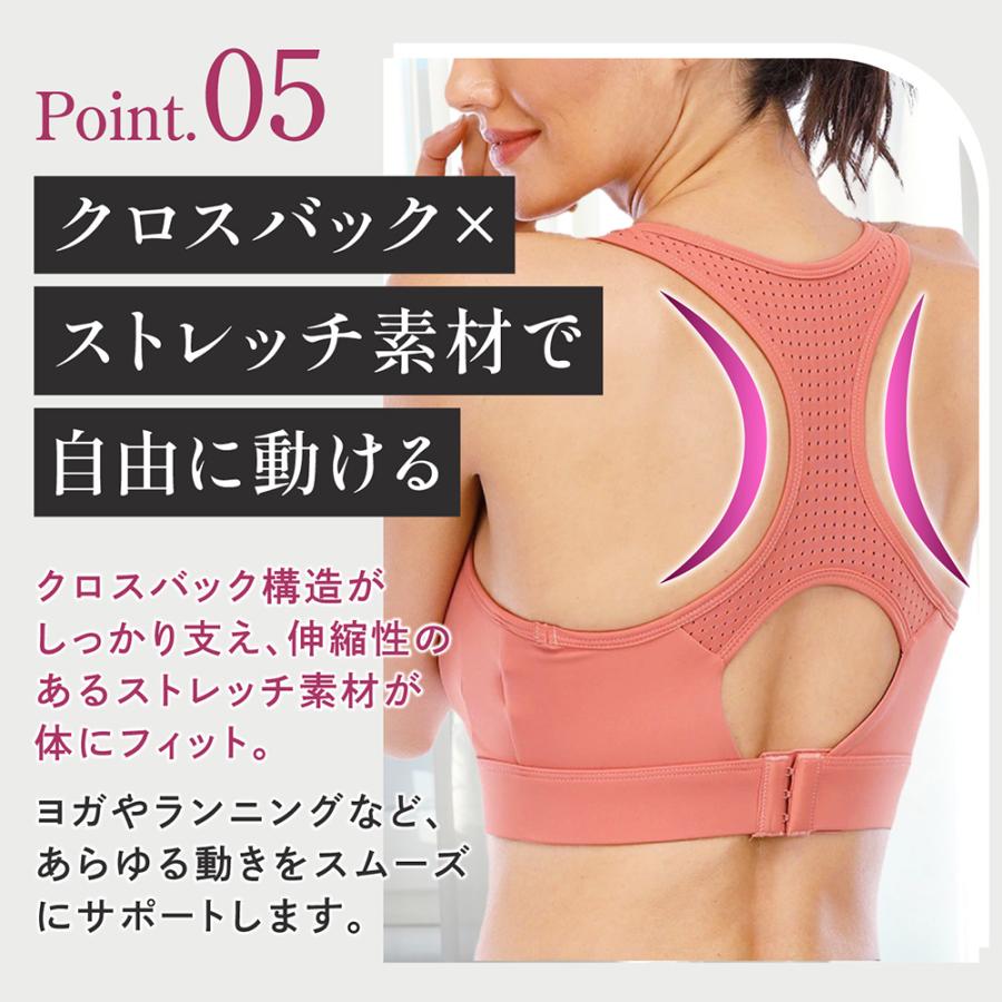スポーツブラ 揺れない スポブラ 大きいサイズ ハイサポート 後ろ