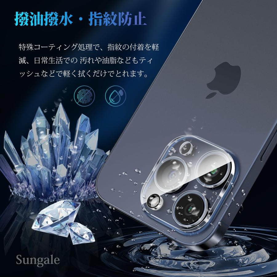 Sungale iPhone15 Pro / iPhone15 Pro Max 用カメラフィルム カメラレンズ 保護カバー ?化ガラス 極薄 日本旭｜shopsl222｜06