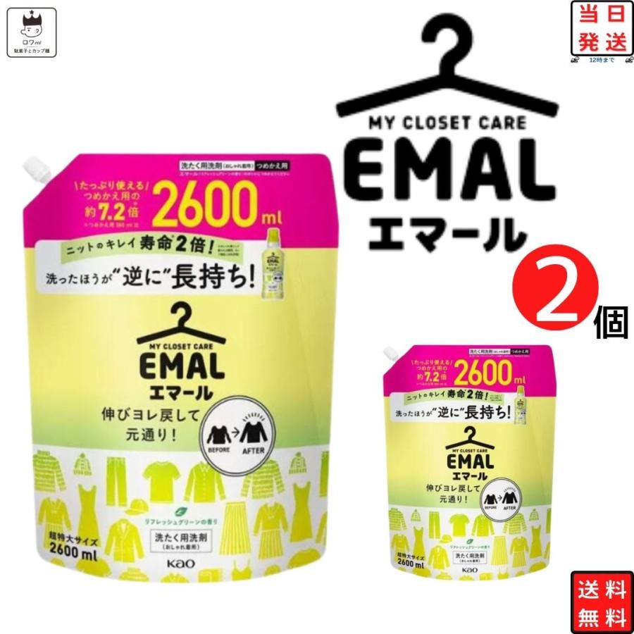 エマール 花王 詰め替え 大容量 中性洗剤 業務用 2600ml 2.6L 2袋
