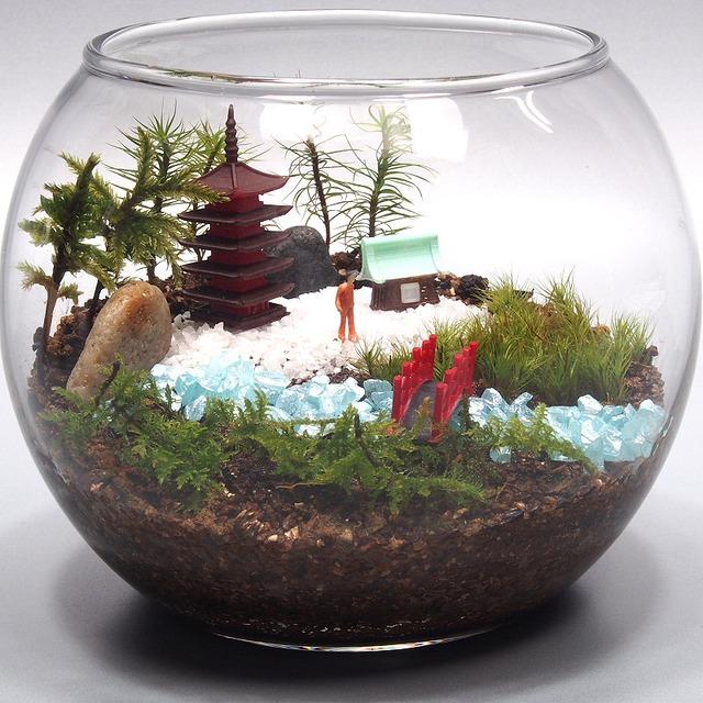 五重塔 日本情景 苔テラリウム 手作りキット 一式 観葉植物 おしゃれ