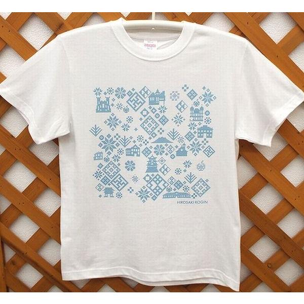 青森 弘前 限定 こぎん刺しTシャツ こぎんざしプリント 卍模様T 