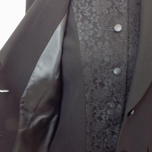 喪服 礼服 スーツ レディース レース ブラックフォーマル 3点セット