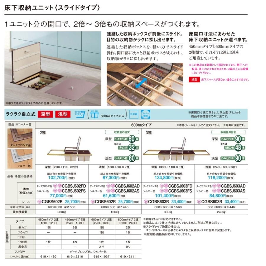 パナソニック　床下収納　ラクラク自立式(2連・深型)　【CGBSJ602FS＋CGBS602R】｜shopsz