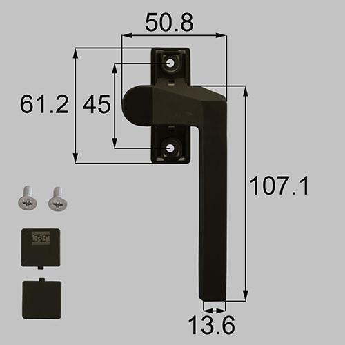NETSA00129　LIXIL(トステム)　カムラッチハンドル(内観右吊元用)　窓（サッシ）部品