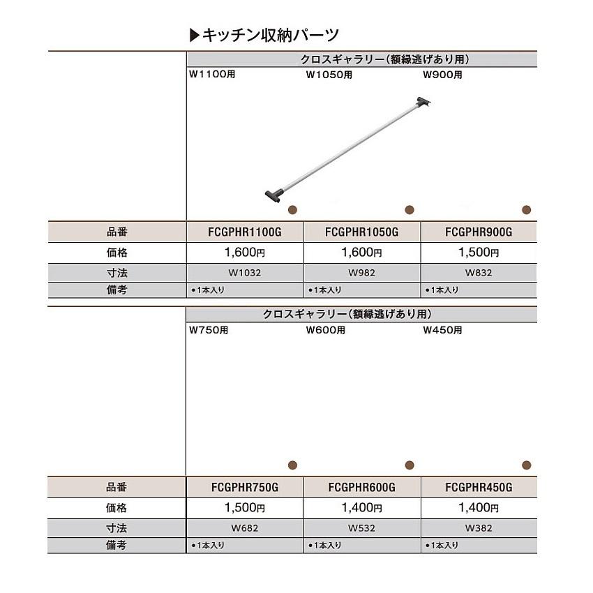 トクラス（TOCLAS） キッチン・Bb引出し用(クロスギャラリー/W1050