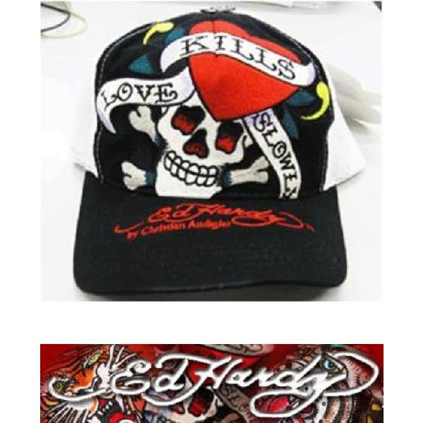 Ed Hardy エドハーディー Cap Basic Black×White052｜shoptake