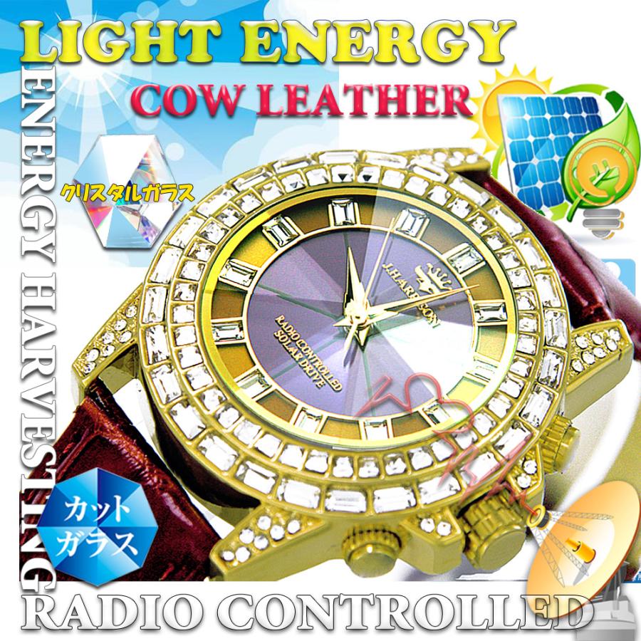 J.HARRISON ジョンハリソン シャニング 牛革ベルト ソーラー光発電 電波腕時計 JH-097A-GB (22) 新品 |  | 01