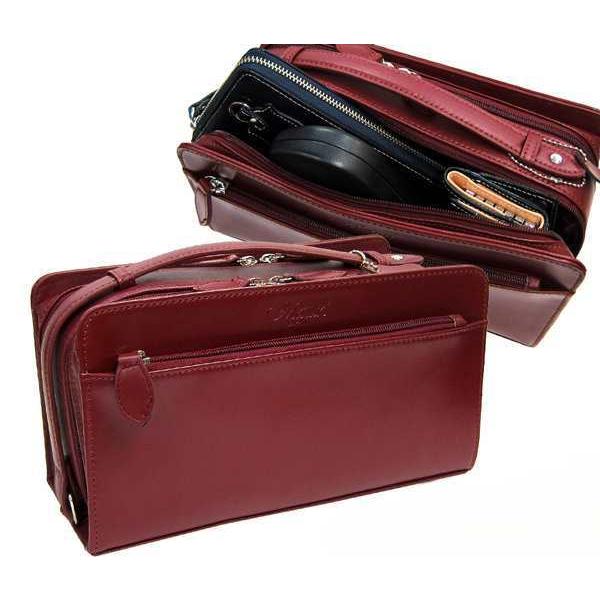 【Maturi マトゥーリ】 コードバン セカンドバッグ 馬革 牛革 ダブルファスナー MT-42 WINE 定価39800円 |  | 01