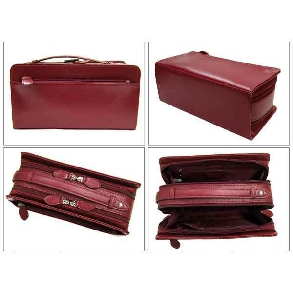 【Maturi マトゥーリ】 コードバン セカンドバッグ 馬革 牛革 ダブルファスナー MT-42 WINE 定価39800円 |  | 03