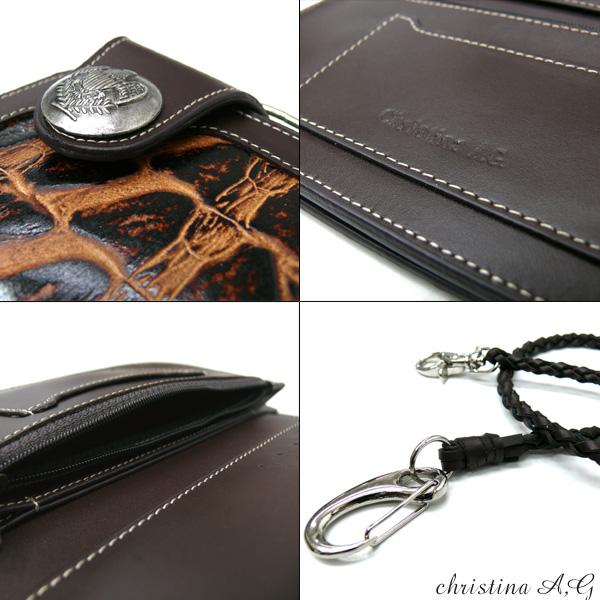 訳あり christina A.G クロコ型押し長財布 ウォレットロープ付 イタリアンブランド　AG-153 あすつく |  | 03